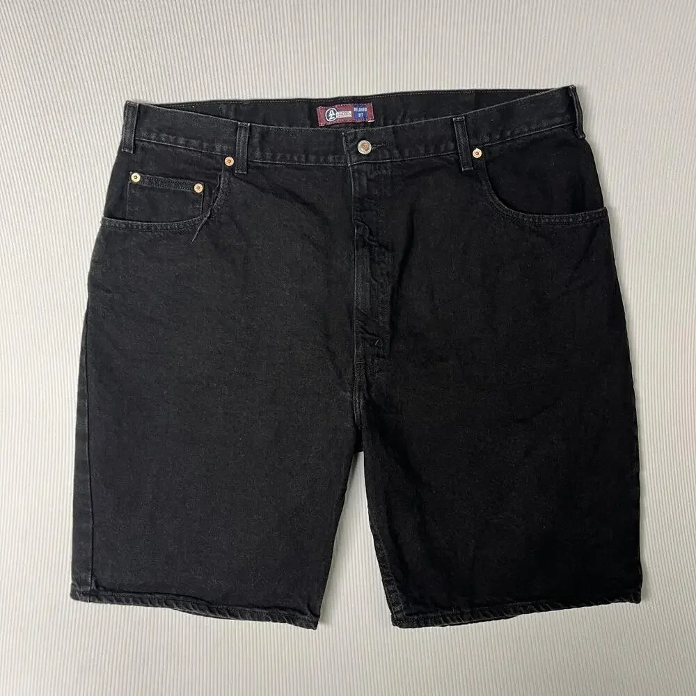 Vintage Arizona Jean Co Shorts Mens 42 Black Denim Bermuda Relaxed Fit 9 Inseam